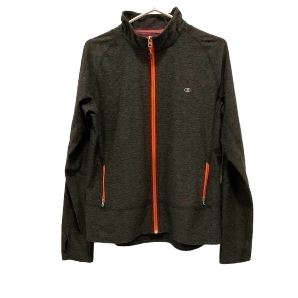 Champion Sport Running Jacket Zip Up Grey Pink Women's  Size L
